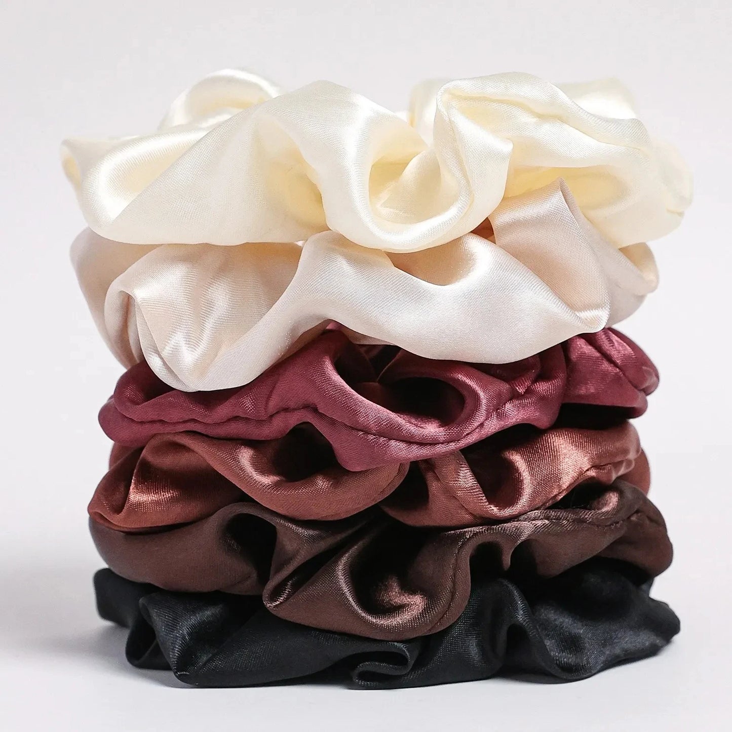 25/10//6Pcs Satin Scrunchies Girls Elastic Hair Band Ponytail Holder Ties Rubber Bands Fashion Women Accessories Solid Scrunchy