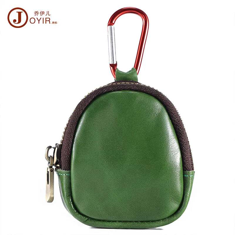 Genuine Leather Coin Purse with Hiking Buckle Change Purse for Headphones SD Memory Card Camera Chip Organizer Small Wallets