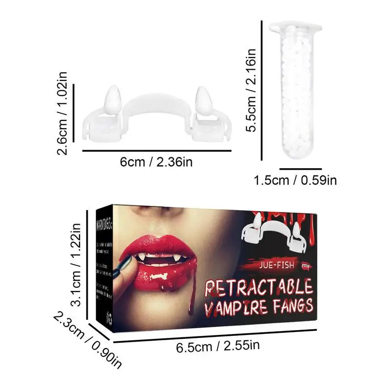 Halloween Fake Teeth Cosplay Vampire Fangs Retractable Teeth Dress Costume Tooth Gift Vampire Teeth Party Decoration