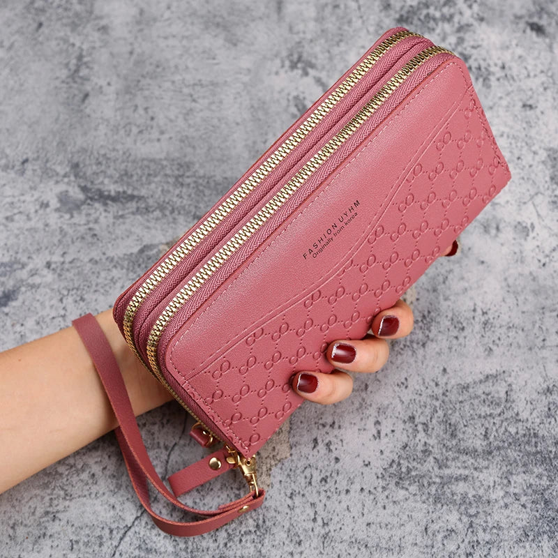 2024 New Purse Ladies Long Zipper Wallet Fashion Embossed Large-Capacity Mobile Phone Pocket Purse