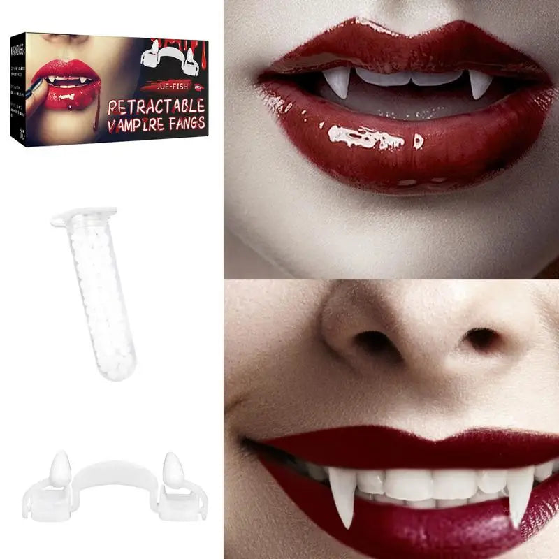 Halloween Fake Teeth Cosplay Vampire Fangs Retractable Teeth Dress Costume Tooth Gift Vampire Teeth Party Decoration