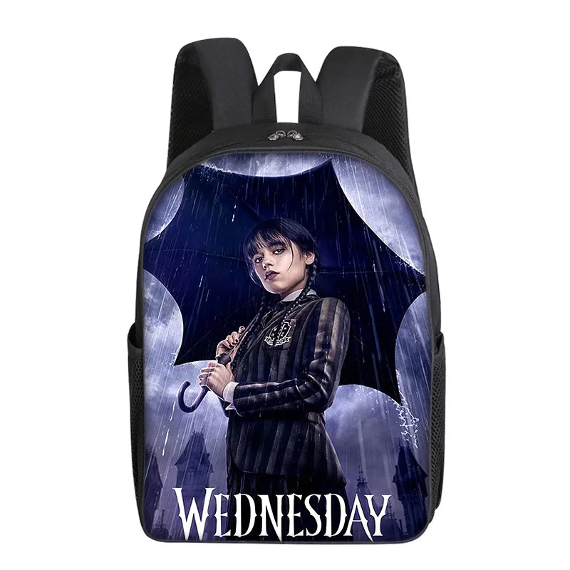 Wednesday Addams Backpack Wednesday School Bag with the Same Style Primary School School Bag Children'S Backpack Meal Kit