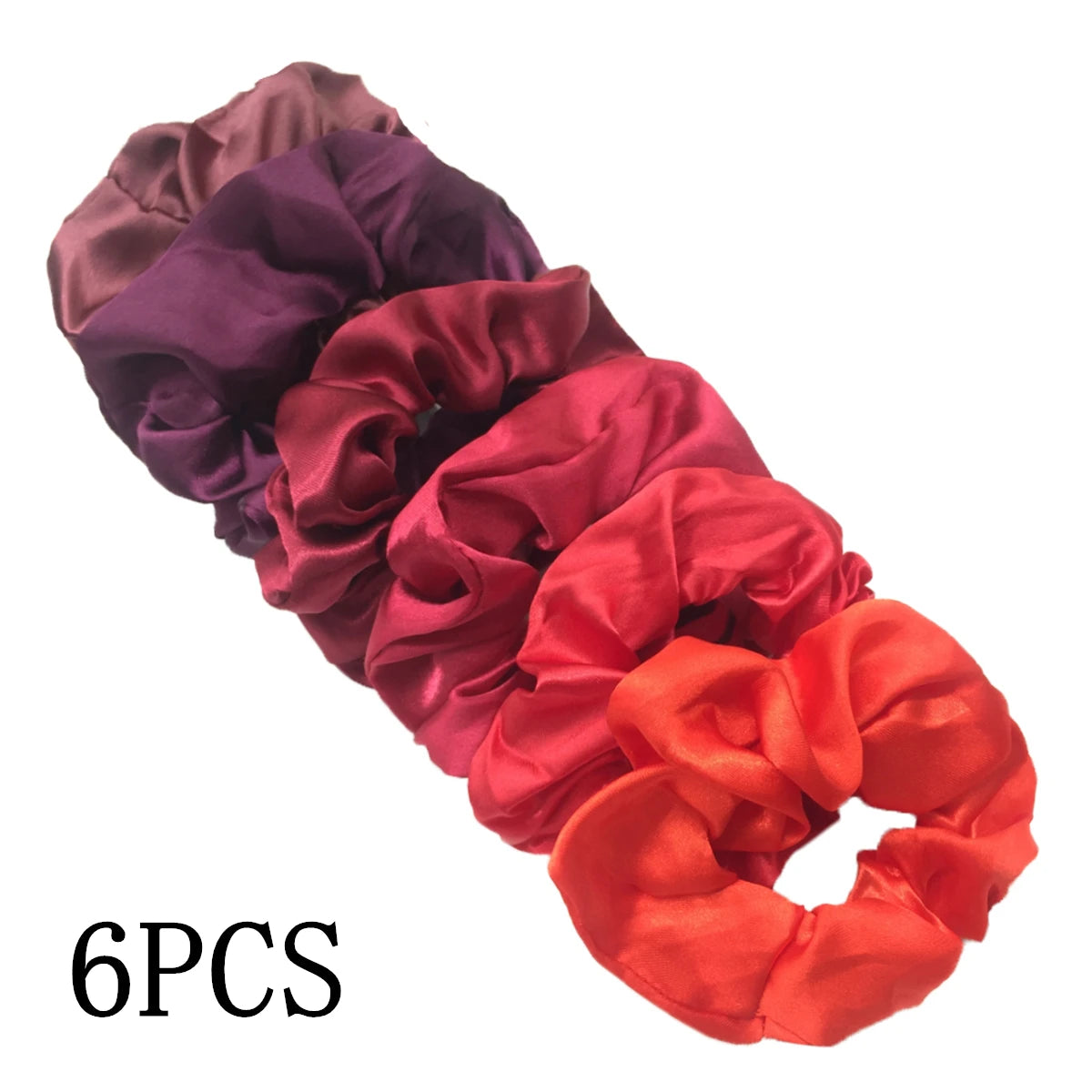 25/10//6Pcs Satin Scrunchies Girls Elastic Hair Band Ponytail Holder Ties Rubber Bands Fashion Women Accessories Solid Scrunchy