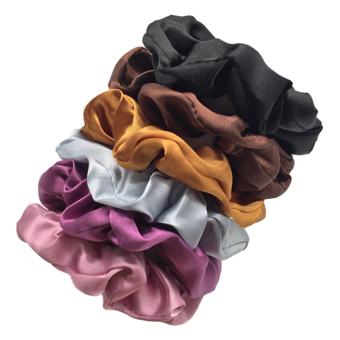 25/10//6Pcs Satin Scrunchies Girls Elastic Hair Band Ponytail Holder Ties Rubber Bands Fashion Women Accessories Solid Scrunchy