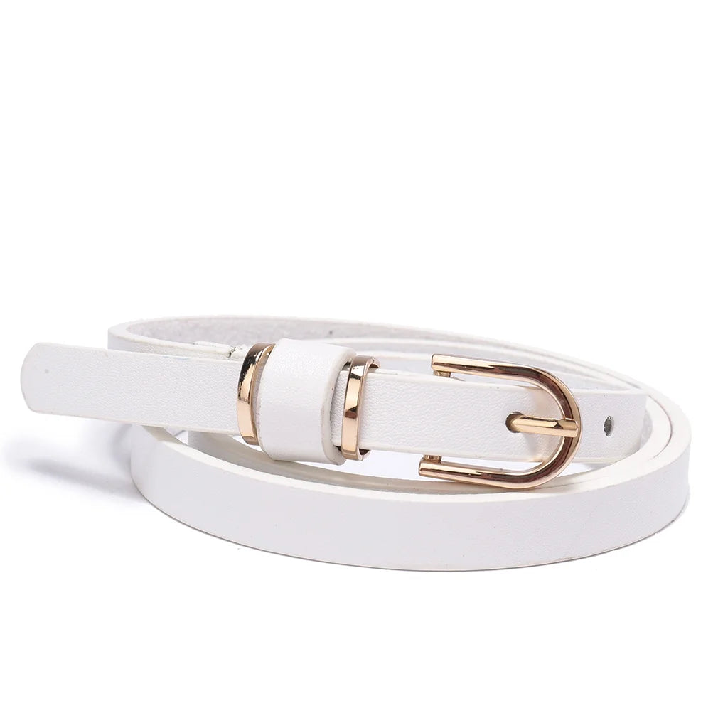 Beltox Women’S Skinny Leather White Belt Waist or Hips Ornament Size 24