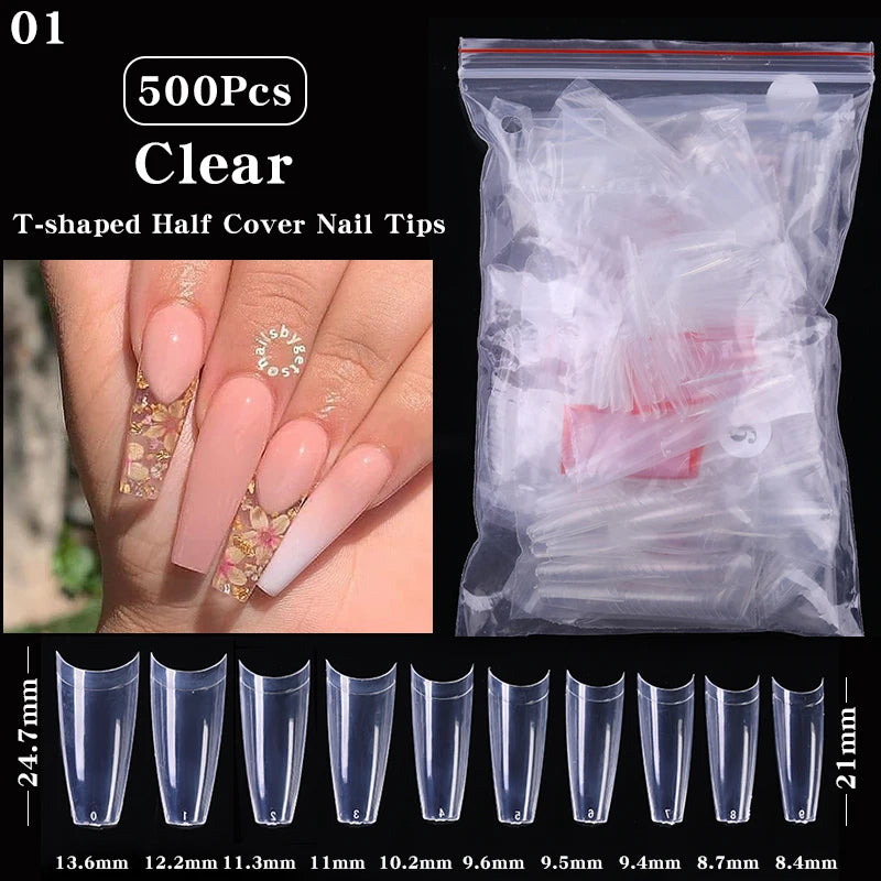 1 Box Quick Building Nail Mold Tips Nail Dual Forms Finger Extension Nail Art UV Extend Gel Nail Extension Tool