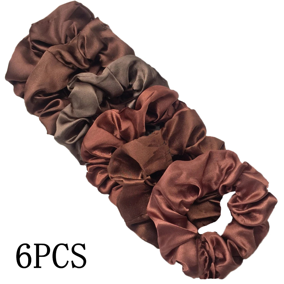 25/10//6Pcs Satin Scrunchies Girls Elastic Hair Band Ponytail Holder Ties Rubber Bands Fashion Women Accessories Solid Scrunchy